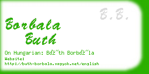 borbala buth business card